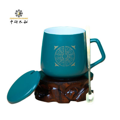 Μεταλλίνη 7x9cm επαναχρησιμοποιήσιμο κεραμικό ύφος ιατρικής παραδοσιακού κινέζικου φλυτζανιών καφέ με το κουτάλι