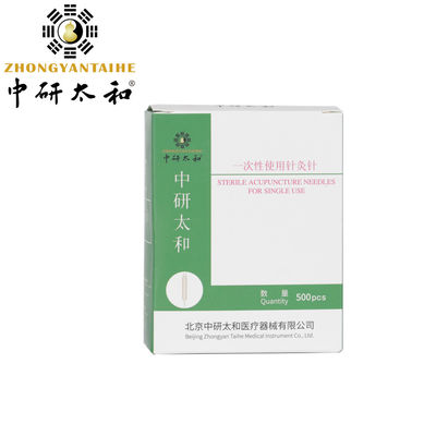 μίας χρήσης αποστειρωμένη βελόνα βελονισμού λαβών χαλκού βελόνων βελονισμού 500pcs Zhongyan Taihe με το σωλήνα